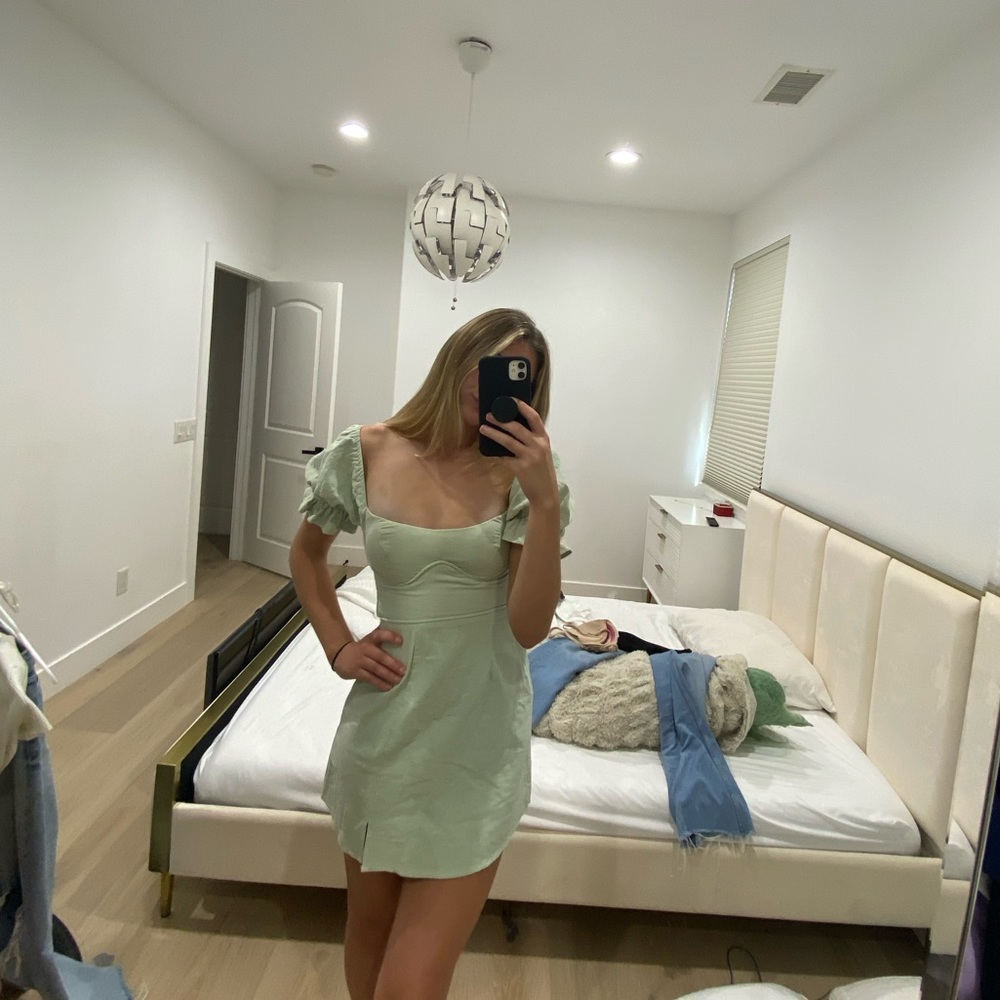 Princess Polly green mini dress size small